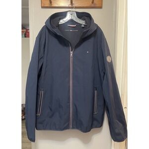 Tommy Hilfiger Full Zip Hooded Jacket Men's 3Xl Softshell Navy NWOT